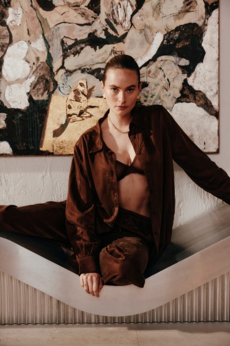 Woman wearing Nudea loungewear