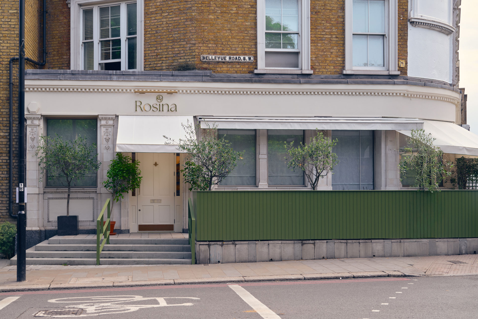 Exterior of Rosina restaurant in London
