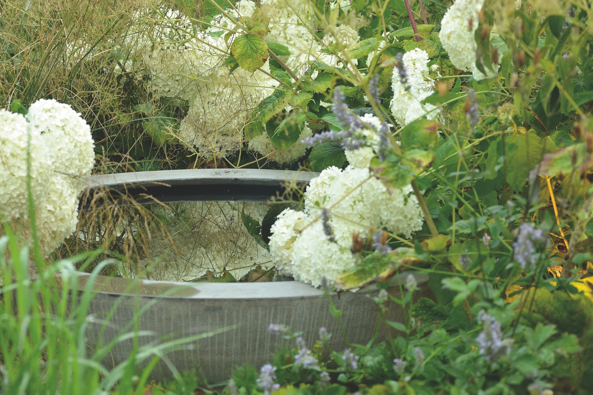 Close up of water feature by Studio Bristow