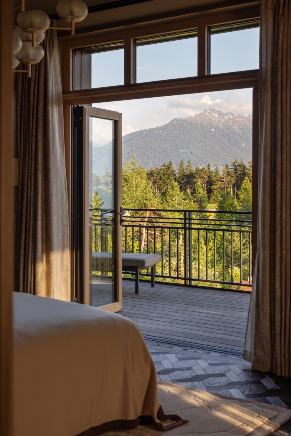 Bedroom balcony overlooking Alps
