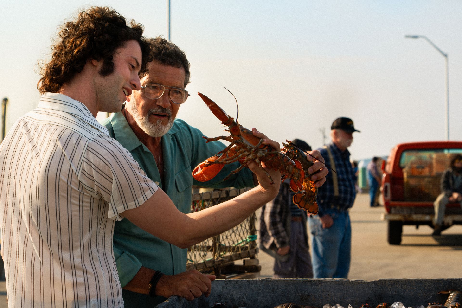 Dominic Sessa and Antonio Banderas in Tony