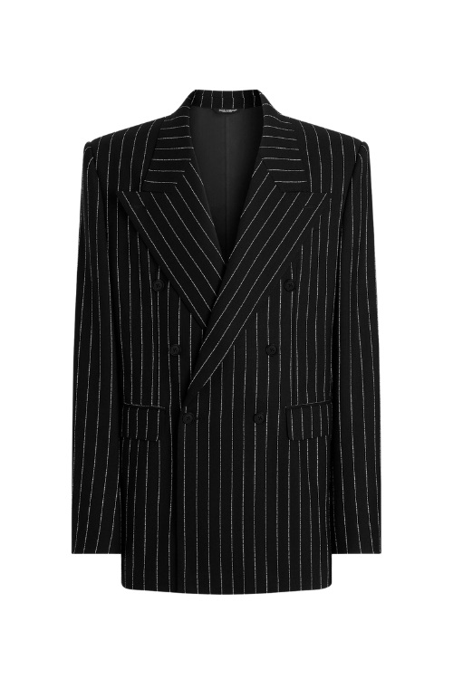 Dolce & Gabbana Double-Breasted Sicilia Pinstriped Wool Jacket