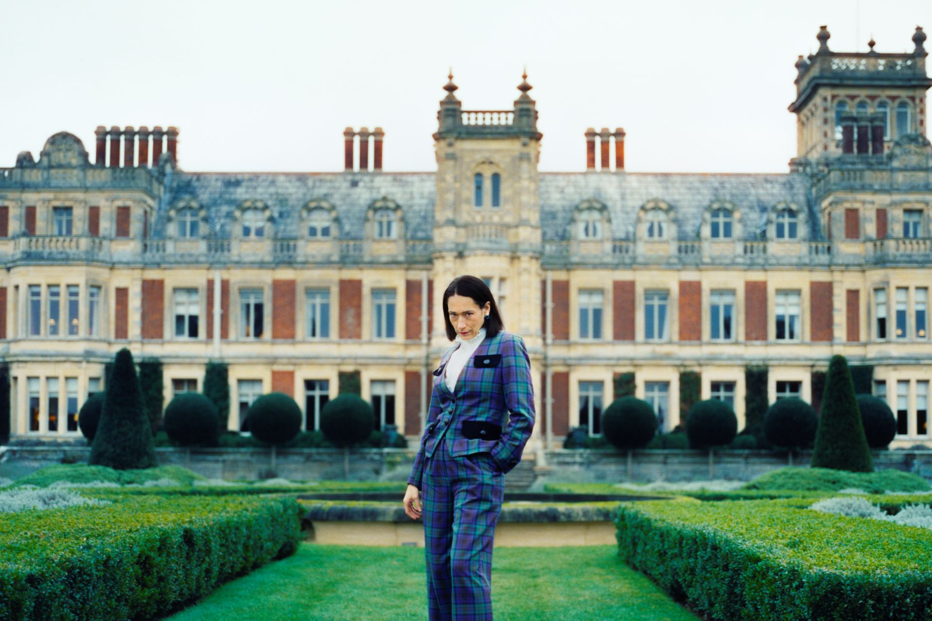 Sian Clifford in front of Somerleyton Hall