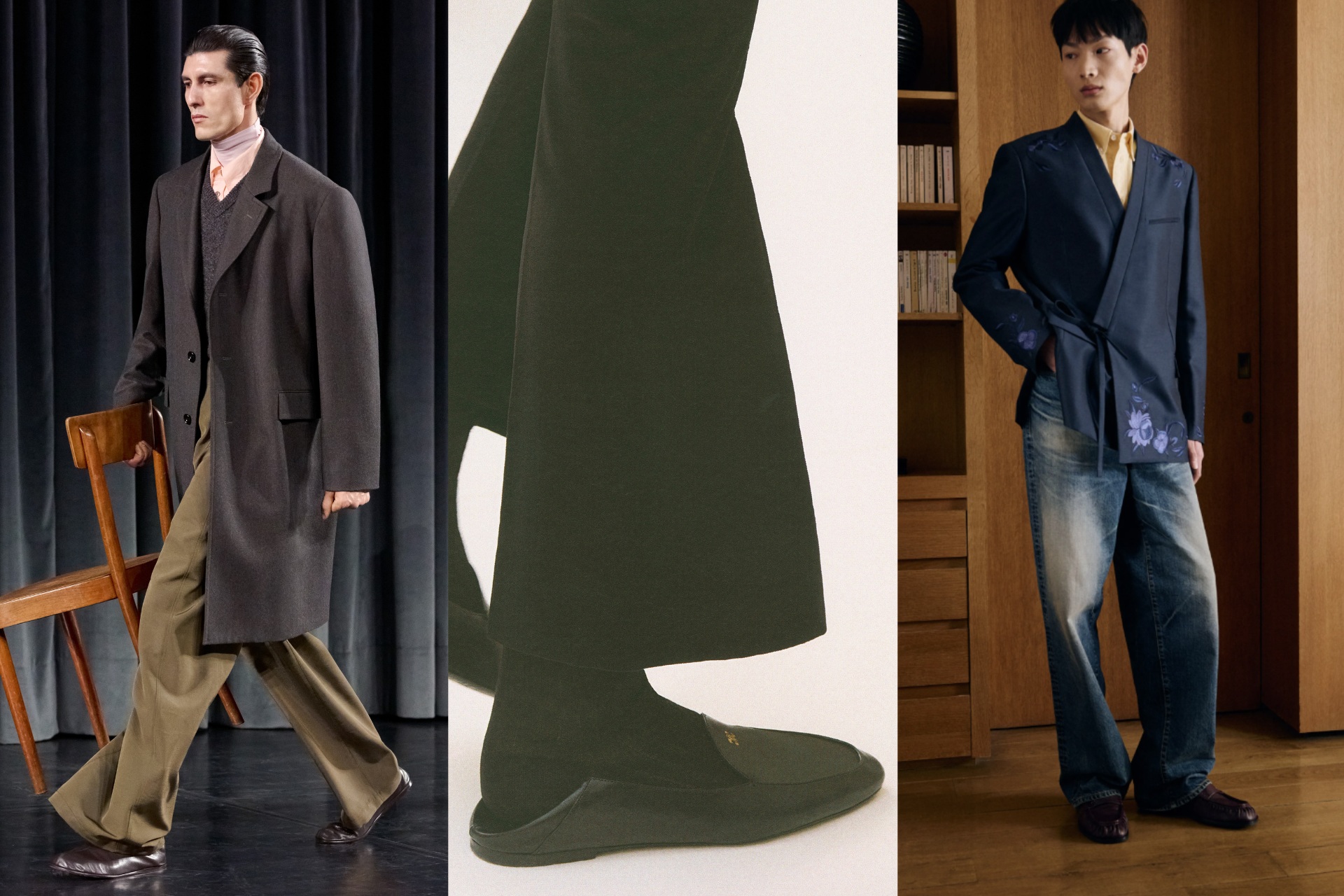 AW26 menswear runway imagery from Lemaire, Celine, Kenzo