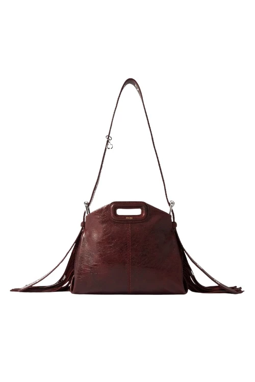 Maje Miss M Mini Cracked Leather Bag