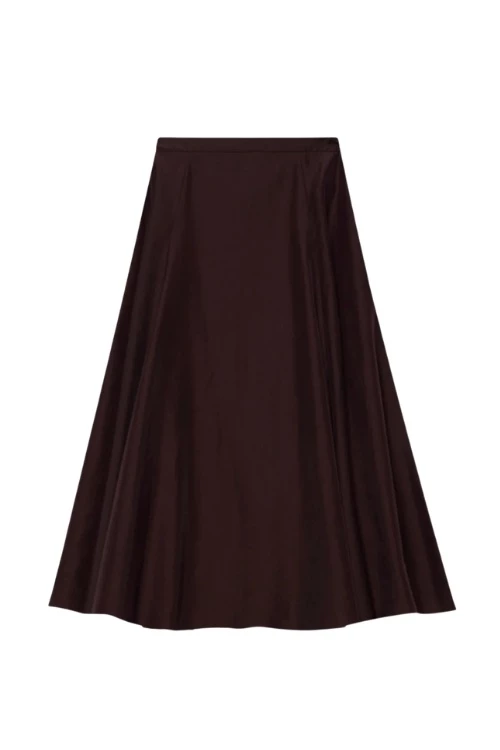 Mint Velvet Burgundy Full Midi Skirt