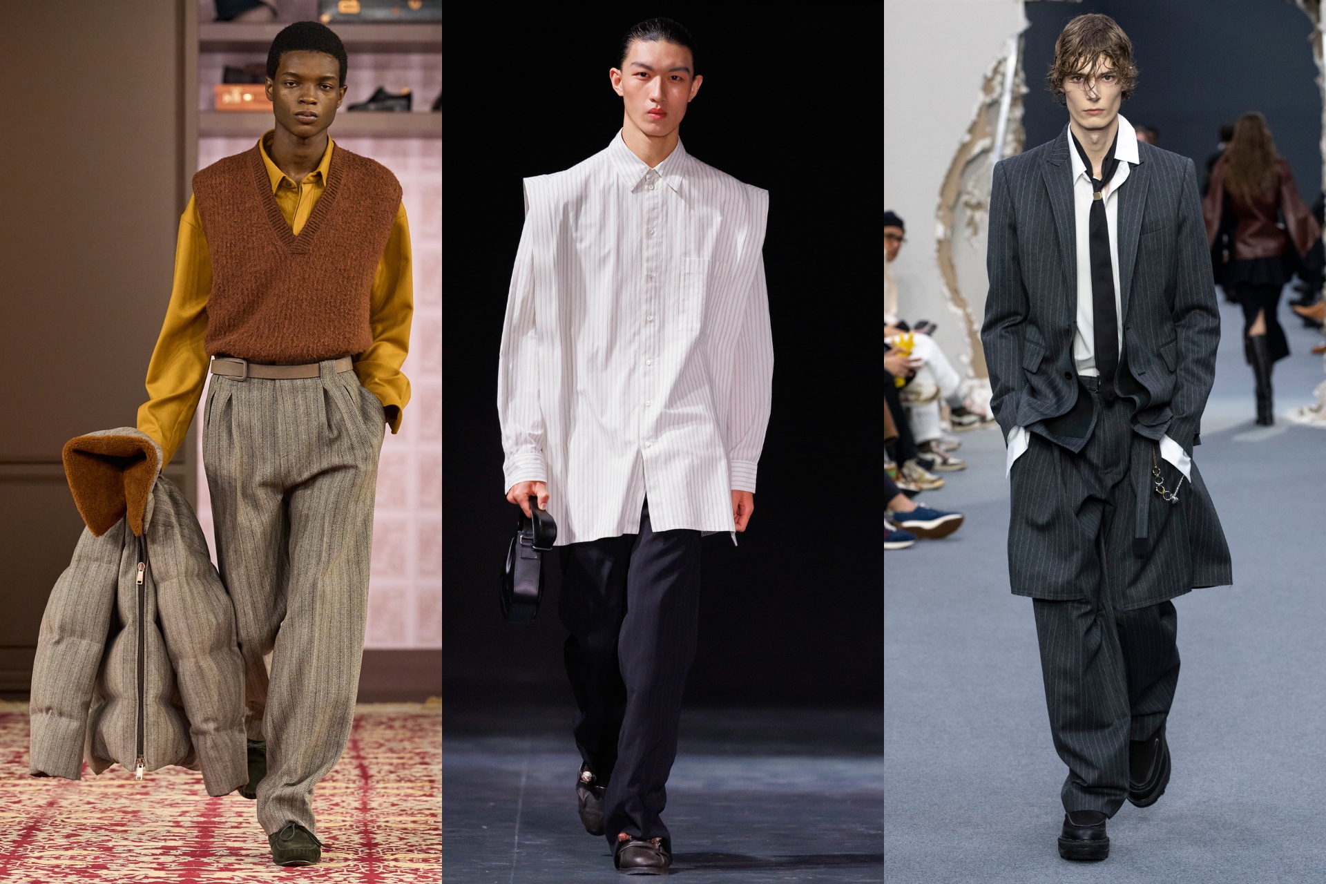 AW26 menswear runway imagery from Zegna, Qasimi, Sacai