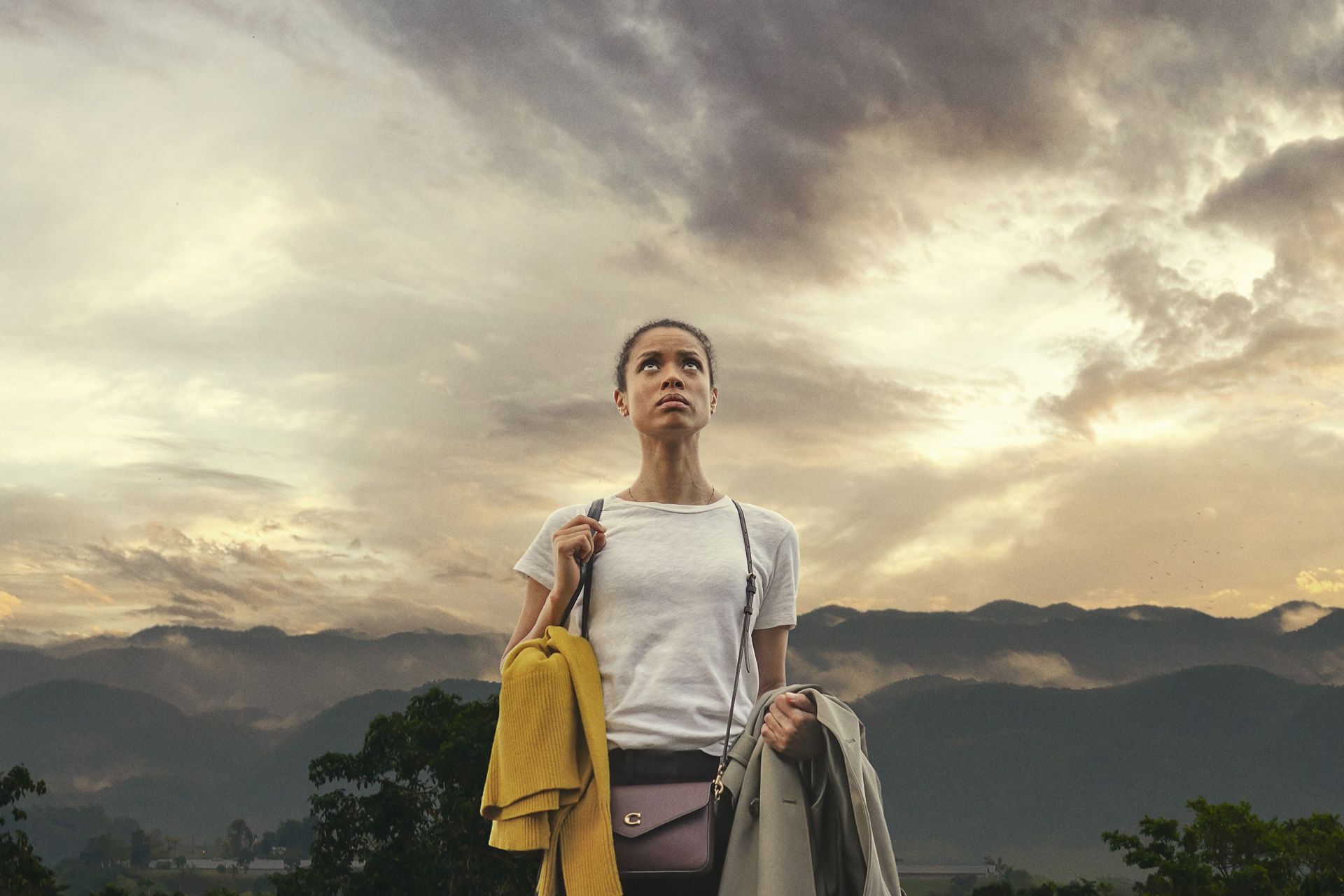 Gugu Mbatha-Raw against a dramatic sky in Sky's new drama Possession