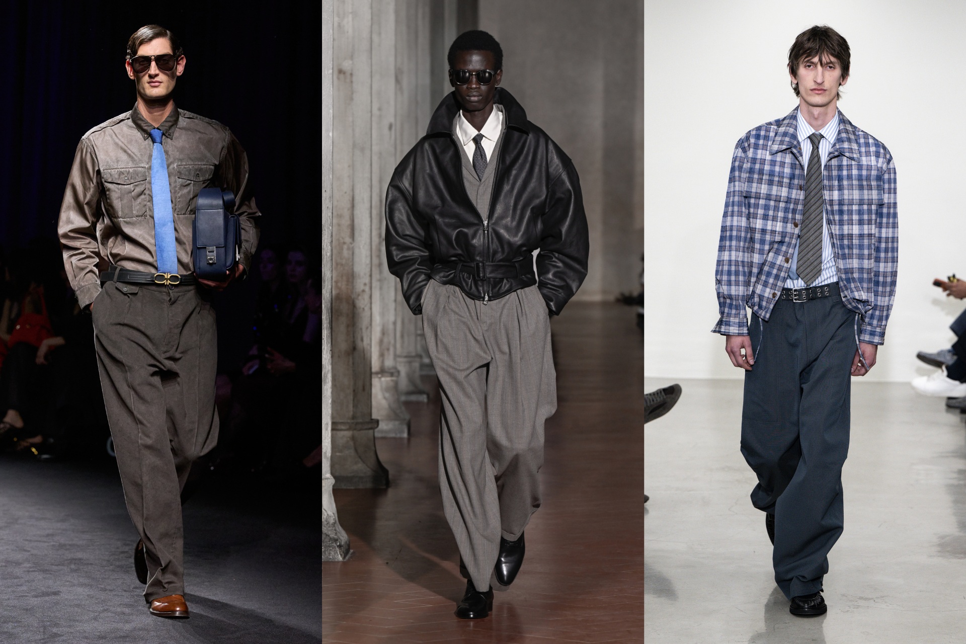 AW26 menswear runway imagery from Ferragamo, Soshiotsuki, Paul Smith
