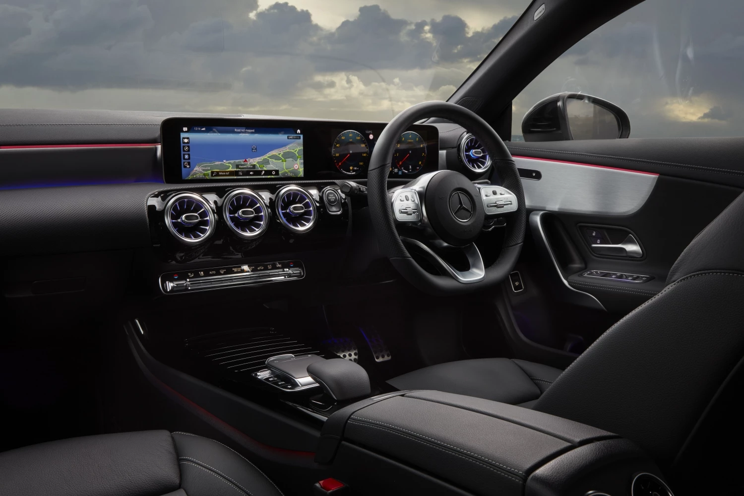 The interior of The Mercedes CLA Shooting Brake