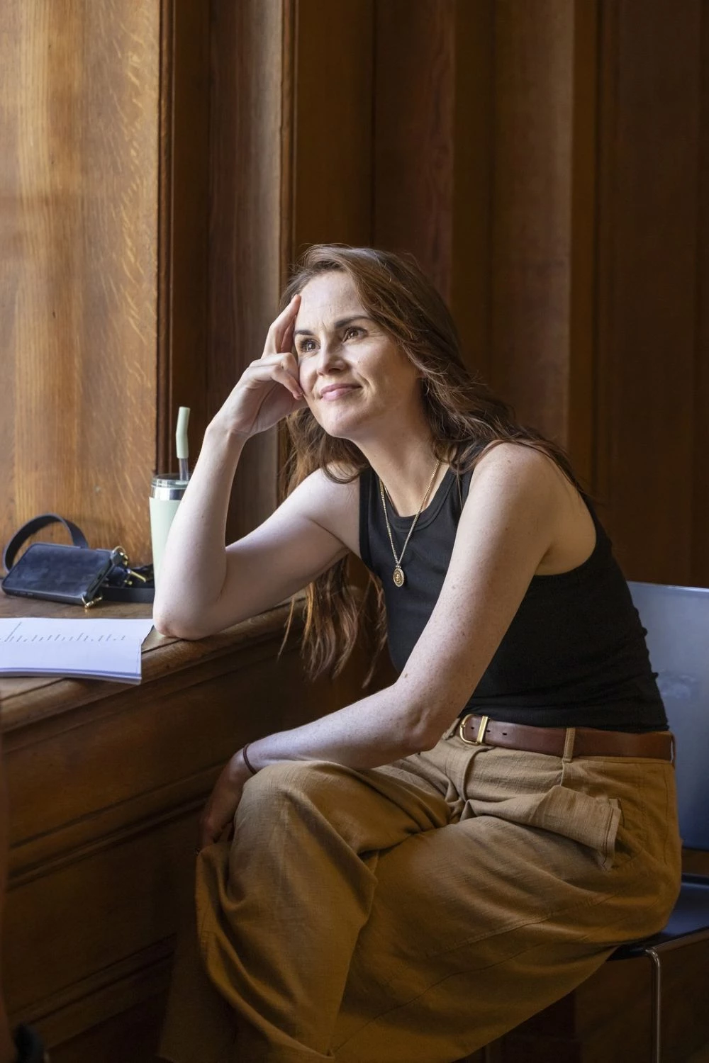 Michelle Dockery (Helen) in rehearsal for Bloodsport: After Helen of Troy.