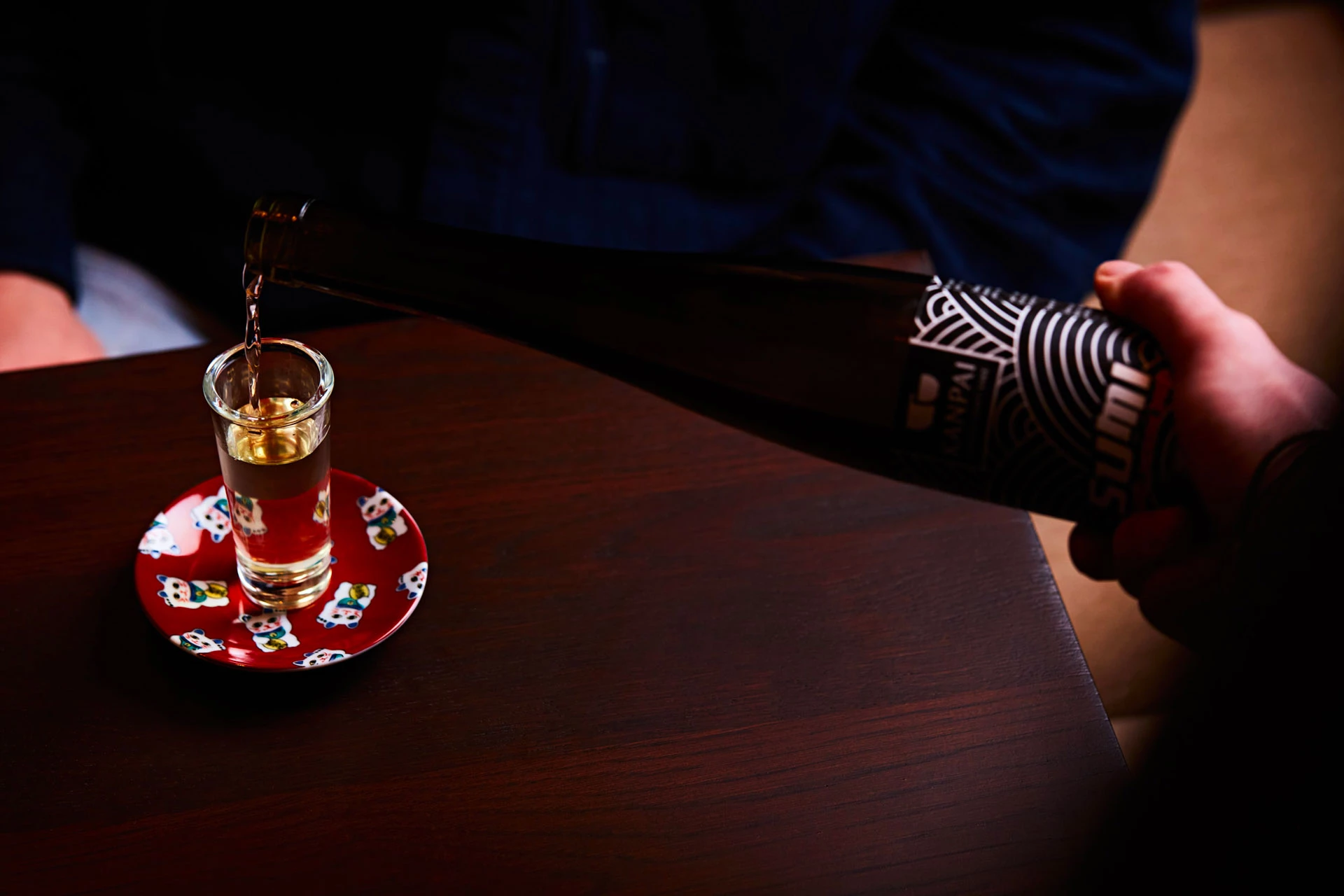 A sake shot at Mitsu