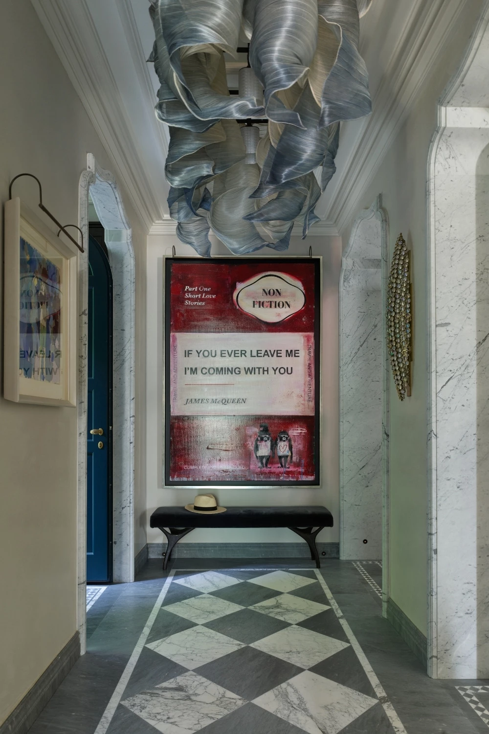 Hallway in Lake Como home designed by Thorp Design