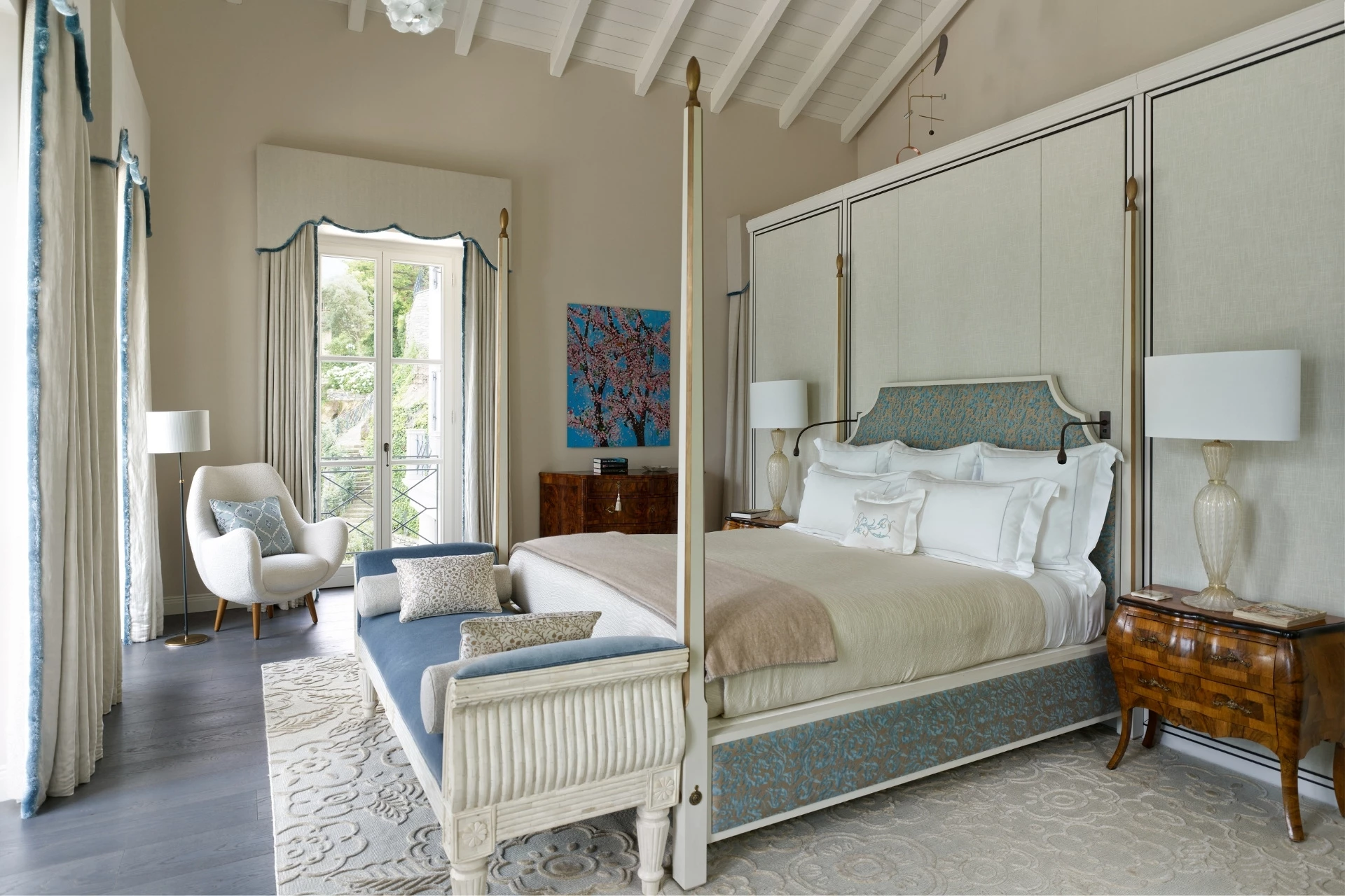 Master suite in Lake Como home designed by Thorp Design