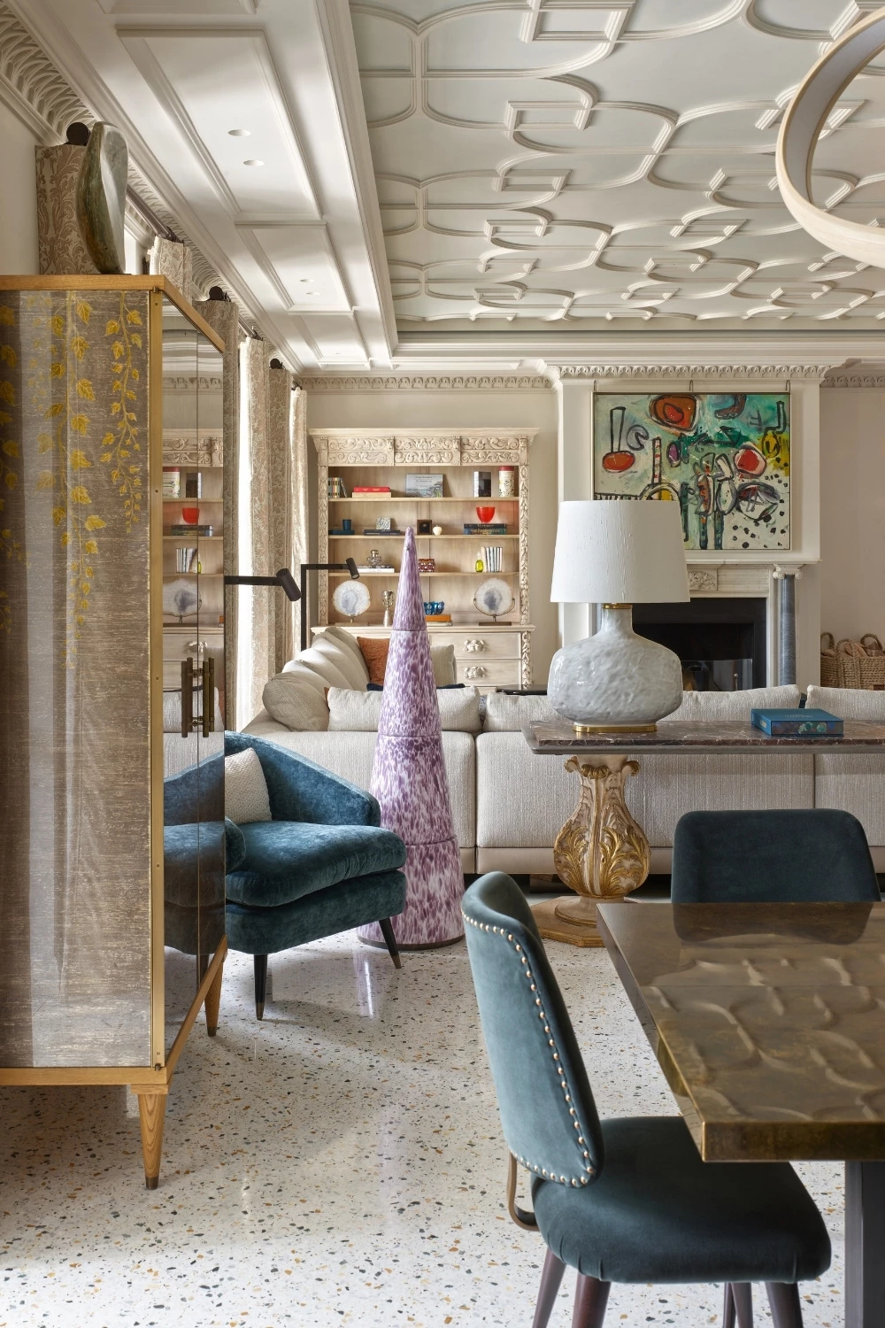 Sitting room in Lake Como home designed by Thorp Design